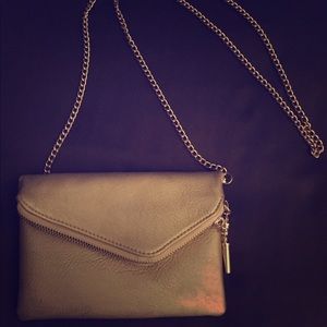 CUTE!  Gold Cross Body or Clutch 8x5 (NWOT)